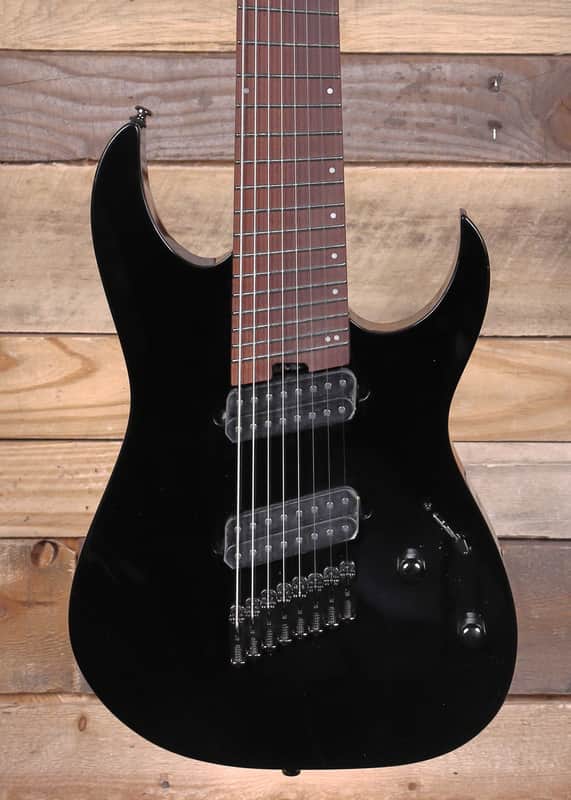 Ibanez RGMS8 Multi-Scale 8-String Electric Guitar Black image 1