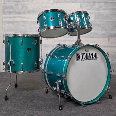 Used Tama Superstar Classic 50th Anniversary 4pc Drum Set Aquamarine - Good
