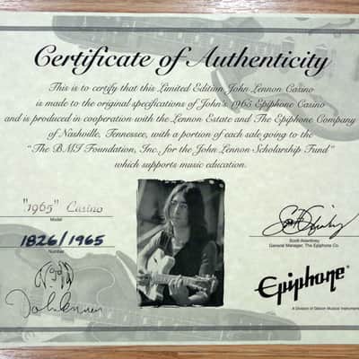 Epiphone John Lennon '1965' Limited Edition Casino - Vintage Sunburst w/ Case & Paperwork image 18