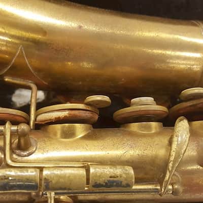 Revelle Alto saxophone. Italy? Brass Lacquer with case neck mouthpiece image 7