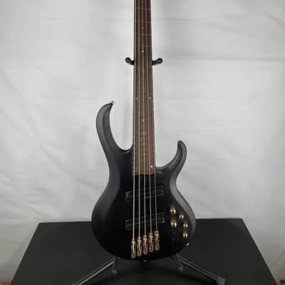 Ibanez BTB605LM Bass Workshop Multi-Scale 5-String Bass Guitar, Rosewood Fingerboard, Black Flat image 1