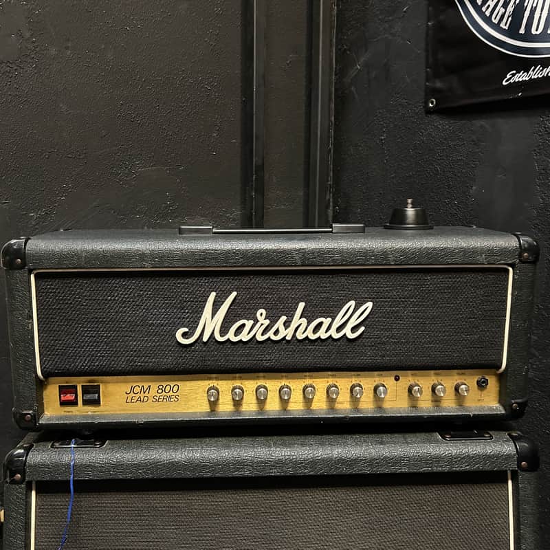 Marshall JCM 800 Lead Series Model 2205 2-Channel 50-Watt Head 1982 - With Reverb and channel switch pedal  - Black image 1