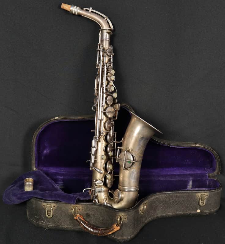 1922 Conn New Wonder Silver Plated Alto Saxophone Sax Gold Wash w/ OHSC image 1