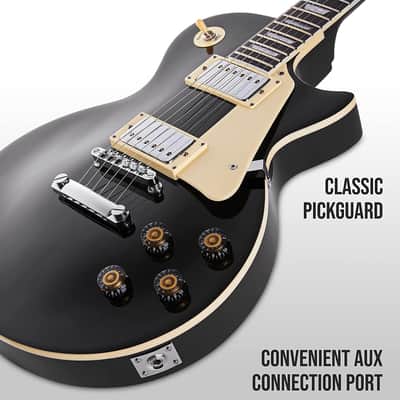 LyxPro 39” SB Series Electric Guitar, 3-Way Pickup Solid Body Guitar, Black image 5
