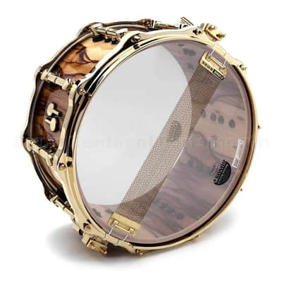 Sonor SQ2 Heavy Beech Snare Drum 14x7 African Marble Gloss w/Gold Hardware image 4