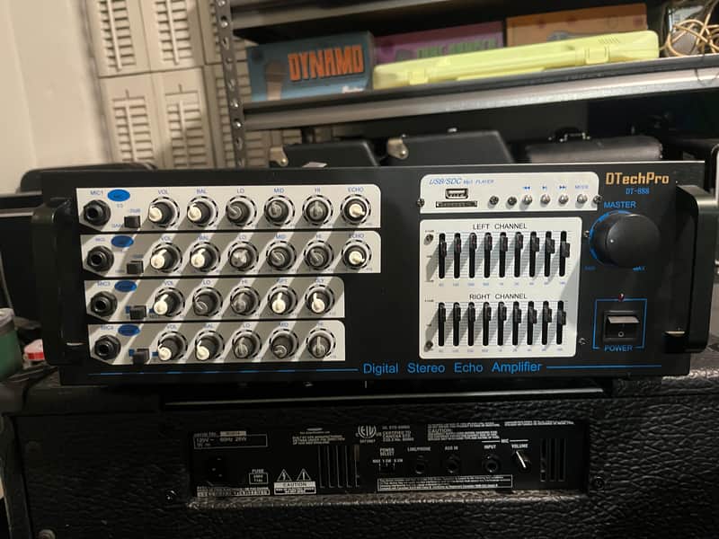 DTechPro DT-888 karaoke mixer Late 2010s - Black image 1