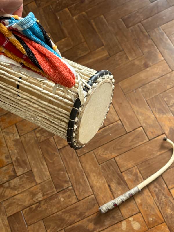 West African Talking drum handmade in Ghana image 1
