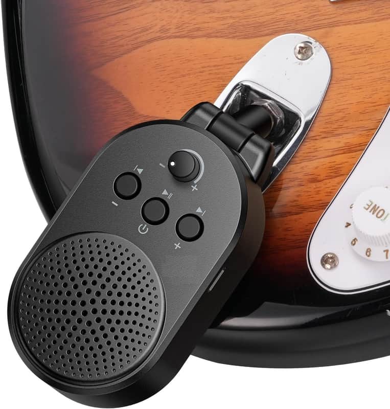 Mini Guitar Amp, 5W Portable Electric Practice Amp with Volume Control, Plug and Play, BT Rechargeable Plug-in Small Speaker for Guitar/Bass/Electric Instruments image 1