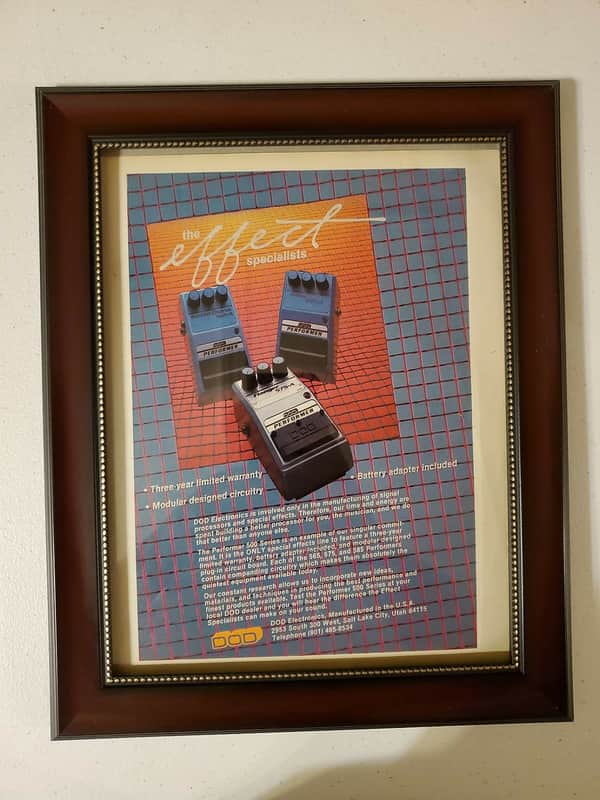 1984 DOD Pedals Color Promotional Ad Framed Stereo Chorus, Delay, Flanger Original image 1