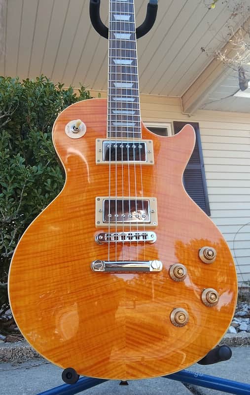Burny RLG-60 VLD Les Paul Standard 2023 - lemon drop flame with pickguard and brass nut image 1
