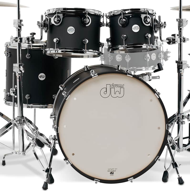 DW Design Series 8x10/9x12/14x16/18x22" 4pc Shell Pack , Black Satin image 1