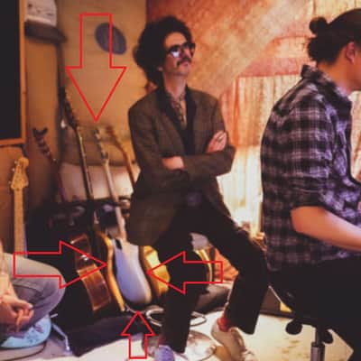 Fender Mustang Bass ARTIST OWNED by THE DARKNESS studio used to record MOTORHEART album Dan & Justin Hawkins Precision Jazz PJ Bass Pickups image 3
