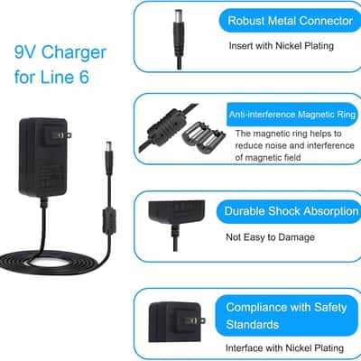 9V Charger for Line 6 POD Go Wireless Guitar Processor Tone Pedal Amp Simulator 59-00-0219 CUI Inc DC-3h DC3h SMI36-9-Y SMI36-9-N-N290R-C1 Line 6 FX100 DC-3g 9VDC3A Power Supply Cord image 3