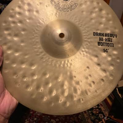 Paiste Sound Creation 14 Dark Heavy Hi Hats Cymbals 1980s                    Vintage 602 hat image 2