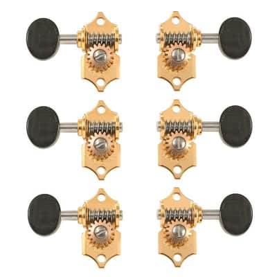 Waverly Anniversary Collection Tuners Complete Set in Ebony, Gold, Includes, Bridge Pins, Endpin, and Strap Button image 5