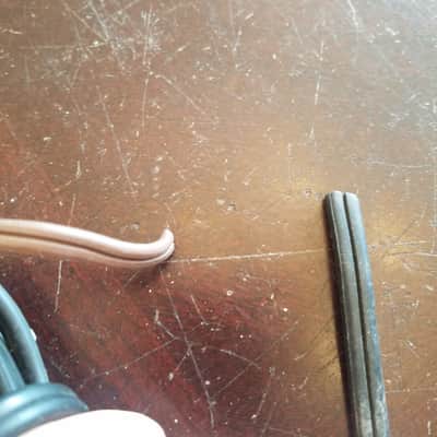 me one (1) 117V Power Cord Electric Cable cut Vintage non-polarized black, grey, brown 1940s-1960s image 7