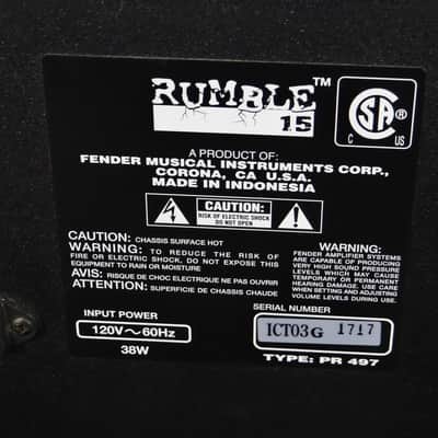 Fender Rumble 15 15-Watt 1x8" Bass Combo 2000s - Black image 2