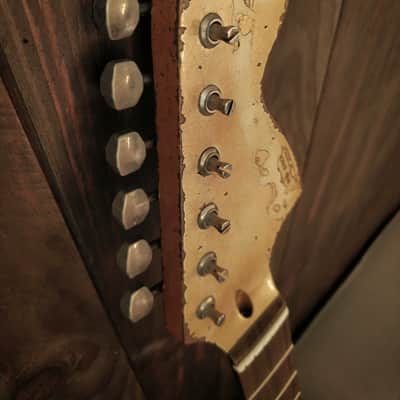#202603 :: Baldman's Stratocaster set in Dirty Relic Olympic White over Metallic Wine Red : Vintage Aged image 11