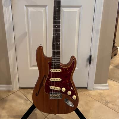 Partscaster Thinline S-Style - Natural w/ Lindy Fralin Blue's Specials (Semi-Hollow Fender Strat) image 1