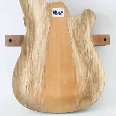 Raw Materiel Electric Bass Guitar Mahogany Body, Burl Wood Top image 4
