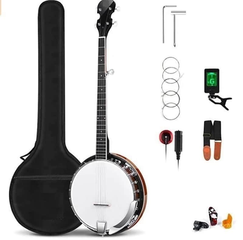 New 5 String Banjo 24 Brackets Right Handed for School Gift with Carry Bag image 1