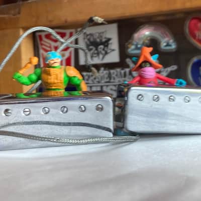 Maxon Pat. Pend. Mini Humbucker Set Vintage MIJ 1970s 1980s - Chrome image 2