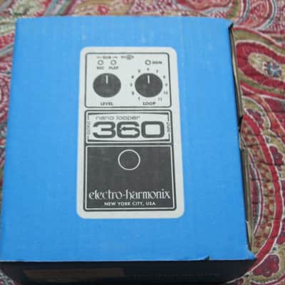 mostly very clean Electro Harmonix EMPTY CARDBOARD BOX + orig Owner's Manual ONLY for Nano Looper 360 (NO pedal, NO power supply, NO warranty / registration paperwork) 2014 (2010s) BOX: cardboard - OUTER AREAS blue / GRAPHIC black & white, white image 4