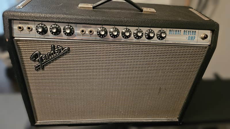 Fender Deluxe Reverb "Drip Edge" 2-Channel 22-Watt 1x12" Guitar Combo 1968 - 1969 - Silverface image 1
