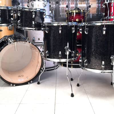 Used Ludwig Classic Maple 5pc Drum Set Black Galaxy Sparkle image 2
