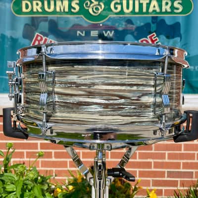 1960s Ludwig 5x14 Pioneer Snare Drum Oyster Blue Pearl image 4