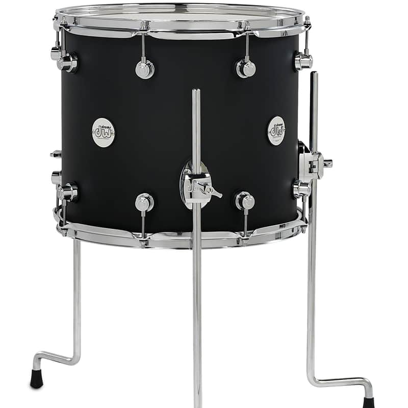 DW Design Series  Black SATIN 14" Floor Tom DDLG1214TTBL  In Stock! image 1