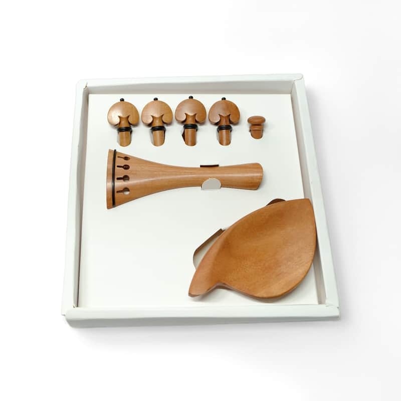 4/4 Full Size Violin Jujube Wood Fittings Set, Pegs Tailpiece Chin Rest Endpin image 1