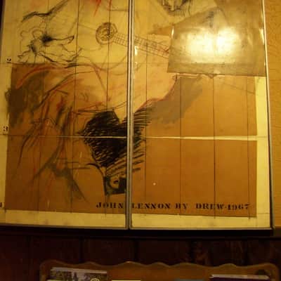 Drew Walker 1967 John Lennon Multi media collage 43"x48" 1 of 1 image 10