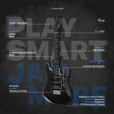 Enya 39" Smart Electric Guitar with Built-in DSP Effects, 4 Presets, USB-C image 8