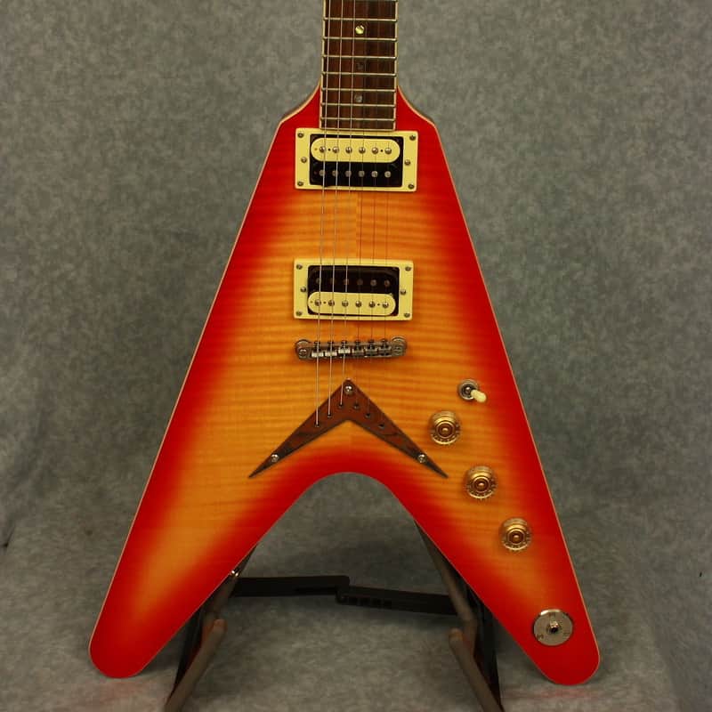 Used Dean V Chicago Flame Electric Guitar with Case image 1