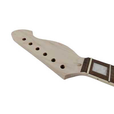Electric Guitar Neck, 21 Fret 25.5 Inch (648mm) Replacement Necks, Maple with Rosewood Fretboard, Square Inlays, Bound Edges (Bottom Truss Rod Adjust) image 4