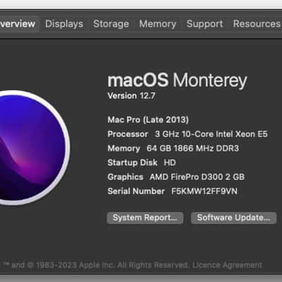 Apple Mac Pro Late 2013 - 10 core - 64GB Ram - 500Gb HD 2013 image 3