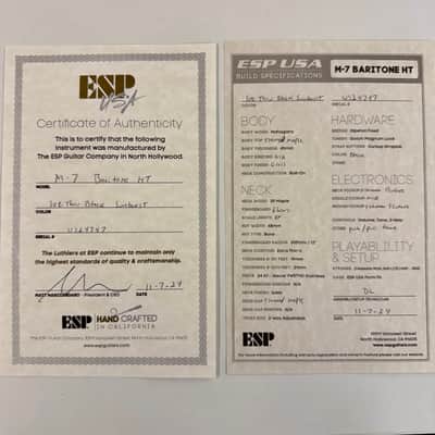 ESP USA Custom Shop M 7HT Baritone FM See Thru Black Sunburst, Fluence image 7