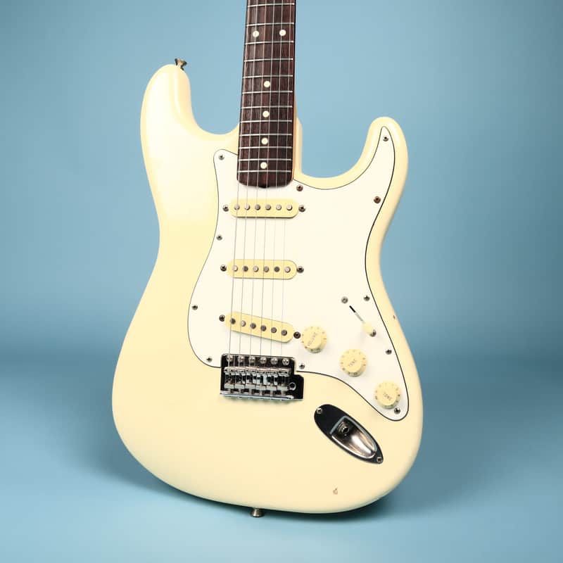 1986 Squier White Japan Stratocaster Electric Guitar image 1