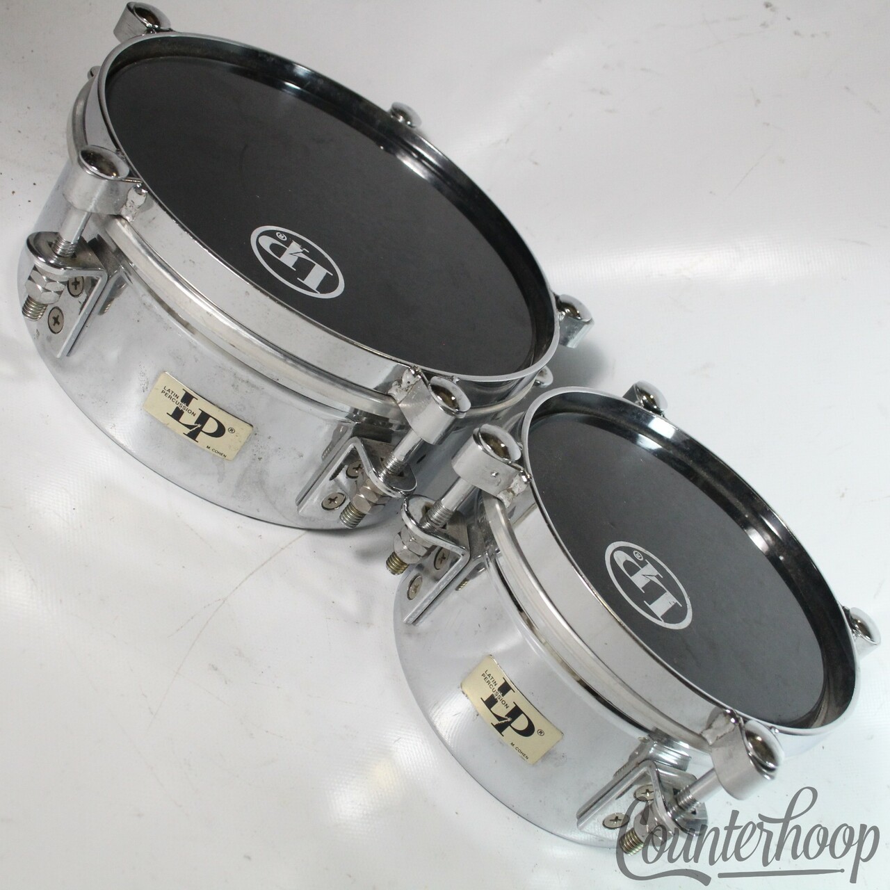 LP Mini Timbales 6",8" Latin Percussion Drums M.Cohen Metal Shells Chrome Set 2x — main photograph