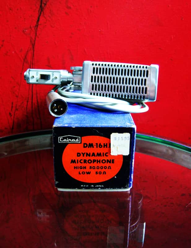 Vintage 1960's Calrad DM16 H.L Dual Z dynamic microphone w cable and box Olson Lafayette prop display image 1