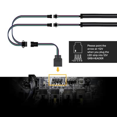 Neon Rgb Pc Light Strip 2Pcs 19.7In Rgb Led Strip For 12V 4-Pin Rgb Led Headers For Asus Aura Sync, Gigabyte Rgb Fusion, Msi Mystic Light, Asrock Rgb image 6