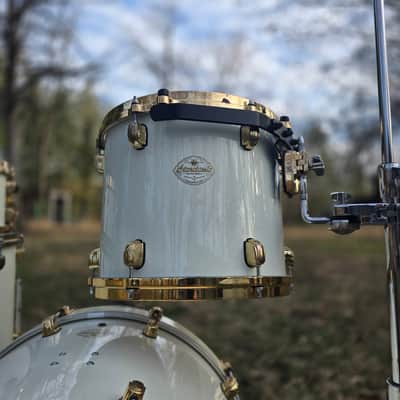 Tama Starclassic Maple MIJ 13,16,22 with matching snare 1990s - Piano White Lacquer /Gold hdwr. image 7