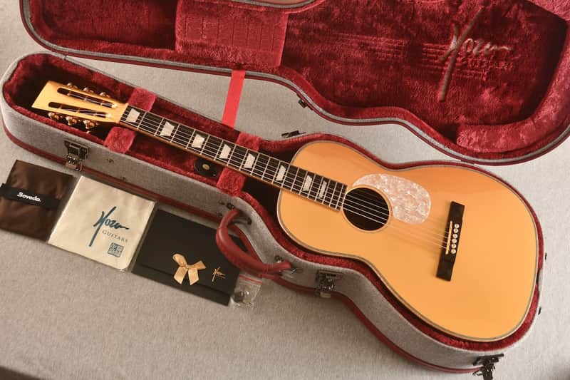 Hozen O 12 Fret Parlor Gold Top Adirondack Indian Rosewood Slotted Headstock #2210-1705 image 1