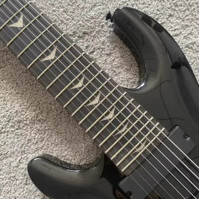 Quincy Black Left Handed 8 String Guitar, Basswood Body with Maple Neck image 6
