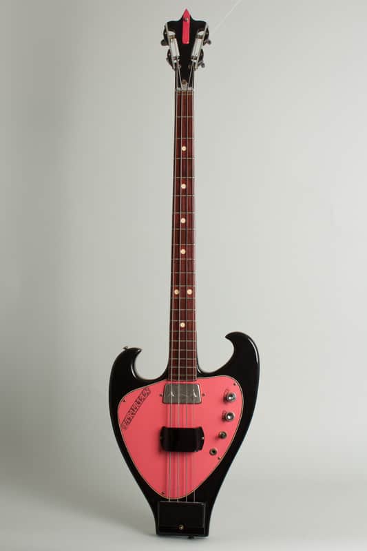Wandre Etrurian II Solid Body Electric Bass Guitar (1965), molded plastic hard shell case. image 1