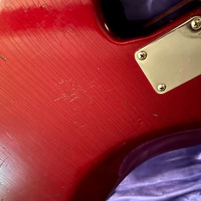 1984 Fender Fullerton Reissue 1962 Jazz Bass Factory Candy Apple Red over Three Tone Burst image 23