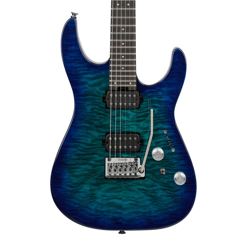 Charvel Pro-Mod Plus Dinky DK24 HH 2PT E QM Electric Guitar - Chlorine Burst image 1