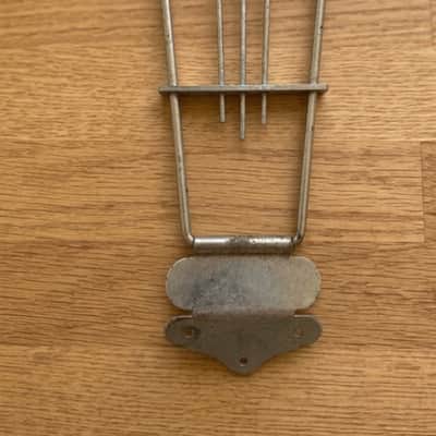 Vintage 1960s German Chrome/Nickel Lyre Trapeze Tailpiece - Fits Höfner, Framus, Hopf, Klira Archtop Guitars image 2