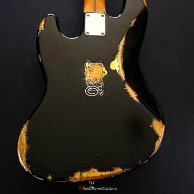 Fender Standard Jazz Bass 60s Pickups Black Aged Relic image 6